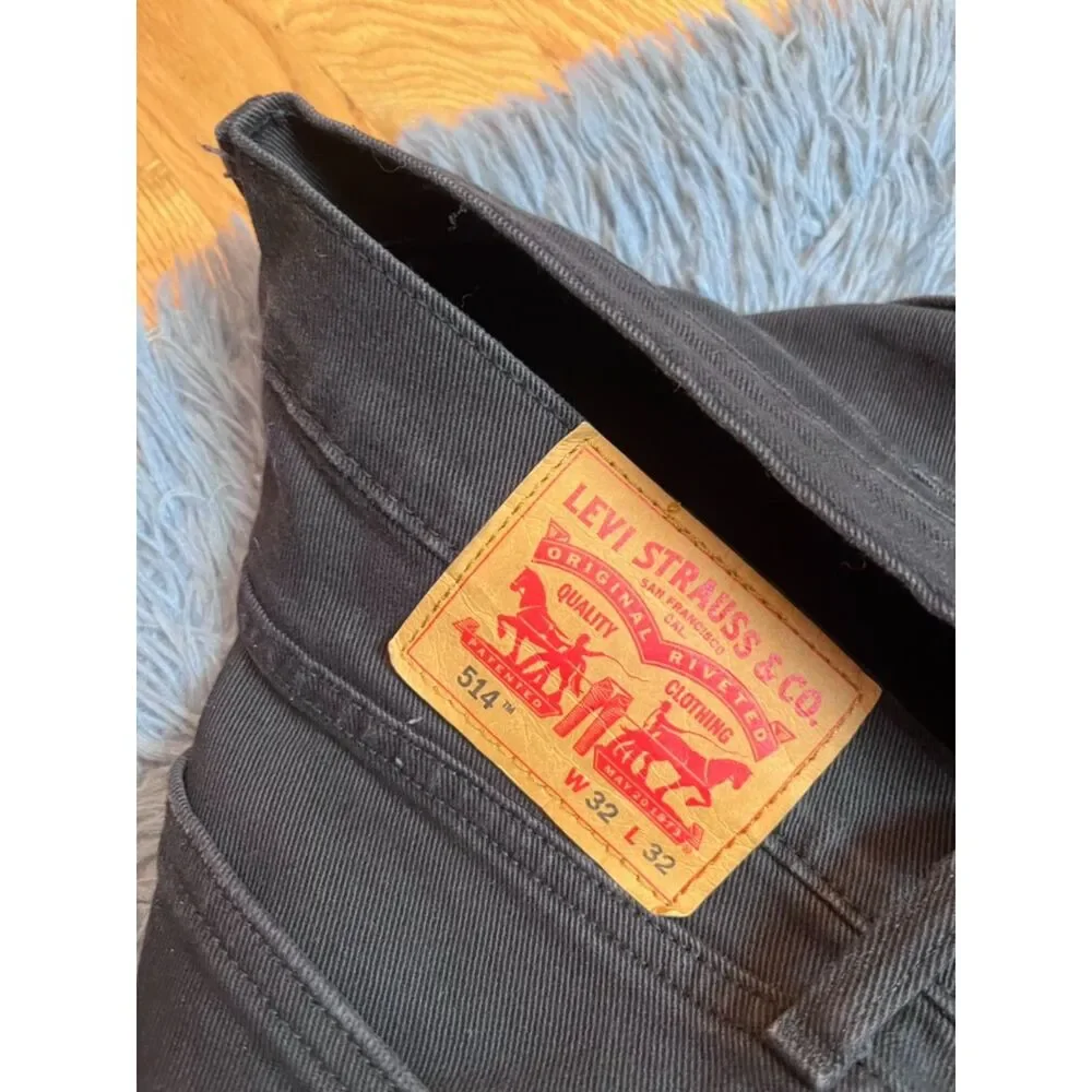 Levi's Black Men's 514 Jeans Straight Fit Size 32X32